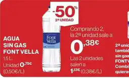 Hipercor Font vella - agua sin gas oferta