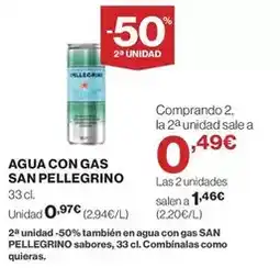 Hipercor San pellegrino - agua con gas oferta