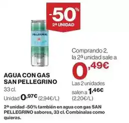 Hipercor San pellegrino - agua con gas oferta