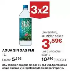 Hipercor Fiji - agua sin gas oferta