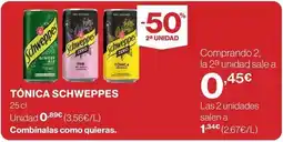 Hipercor Schweppes - tonica oferta