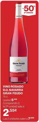 Hipercor Gran feudo - vino rosado d.o. navarra oferta