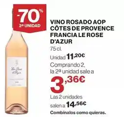 Hipercor Rose - vino rosado aop cotes de provence francia le d'azur oferta