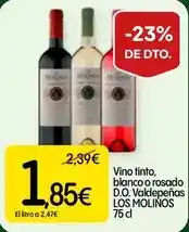Dialprix Los molinos - vino tinto, blanco o rosado d.o. valdepenas oferta