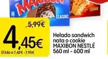 Dialprix Nestlé - helado sandwich nata o cookie maxibon oferta