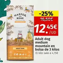 Maskom Supermercados Bone - adult dog medium mountain en bolsa de 3 kilos oferta