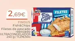 Maskom Supermercados FINDUS Fish&chips filetes de pescado rebozado ultracongelados oferta