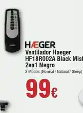 FROIZ Haeger - ventilador hf18r002a black mist 2en 1 negro oferta