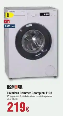 FROIZ Rommer - lavadora champion 1136 oferta