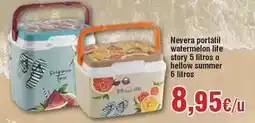 FROIZ Nevera portátil watermelon life story 5 litros o hellow summer oferta