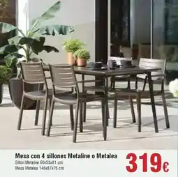 FROIZ Mesa con 4 sillones metaline o metalea oferta