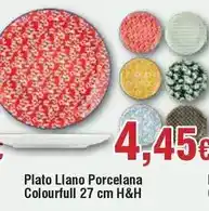 FROIZ H&s - plato llano porcelana colourfull 27 cm oferta