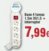 FROIZ Base 4 tomas 1.5m 3g1,5 + interruptor oferta