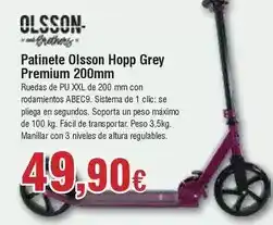 FROIZ Premium - patinete olsson hopp grey 200mm oferta