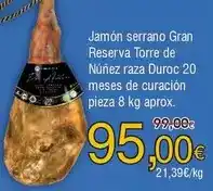 FROIZ Serrano - jamón gran reserva torre de núñez raza duroc 20 meses de curación oferta