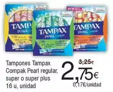 FROIZ Tampax - tampones compak pearl regular, super o super plus oferta