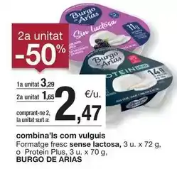 BonpreuEsclat Burgo de arias - formatge fresc sense lactosa, o protein plus oferta