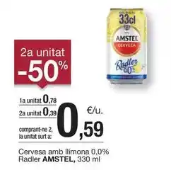 BonpreuEsclat Amstel - cervesa amb llimona 0.0% radler oferta