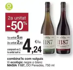 BonpreuEsclat La masía - vi ecologic negre o blanc oferta