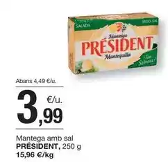 BonpreuEsclat Président - mantega amb sal oferta