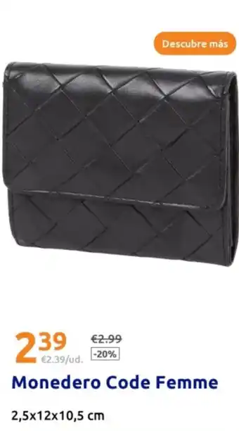 Action Monedero Code Femme oferta