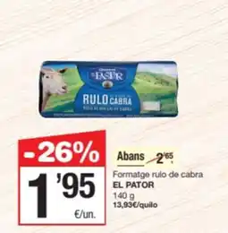SPAR Fragadis EL PATOR Formatge rulo de cabra oferta