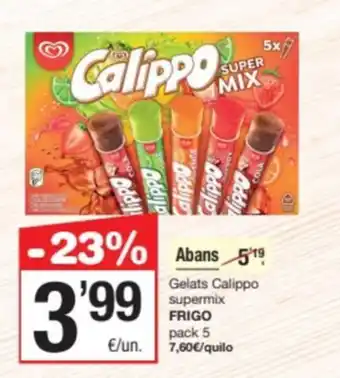 SPAR Fragadis FRIGO Gelats Calippo supermix oferta
