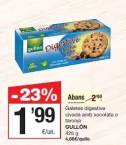 SPAR Fragadis GULLON Galetes digestive civada amb xocolata o taronja oferta