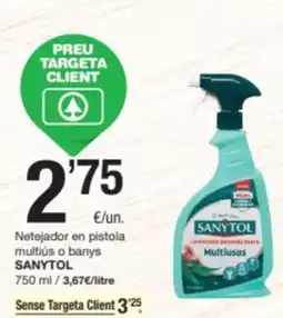 SPAR Fragadis SANYTOL Netejador en pistola multius o banys oferta