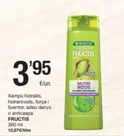SPAR Fragadis FRUCTIS Xampú hidrallis, hidrarínxols, força i lluentor, adeu danys o anticaspa oferta