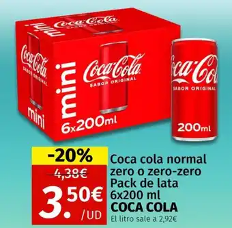 Maskom Supermercados COCA COLA Coca cola normal zero o zero-zero Pack de lata oferta