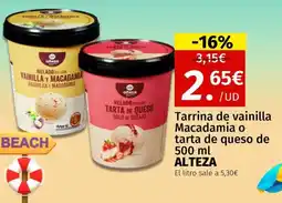 Maskom Supermercados ALTEZA Tarrina de vainilla Macadamia o tarta de queso oferta