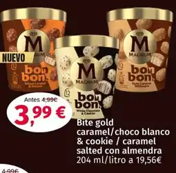 Maskom Supermercados MAGNUM Bite gold caramel/choco blanco & cookie / caramel salted con almendra oferta