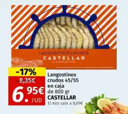 Maskom Supermercados CASTELLAR Langostinos crudos 45/55 en caja oferta