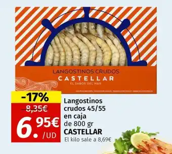 Maskom Supermercados CASTELLAR Langostinos crudos 45/55 en caja oferta