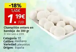 Maskom Supermercados Champiñón entero en bandeja oferta