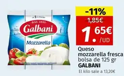 Maskom Supermercados GALBANI Queso mozzarella fresca oferta
