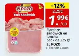 Maskom Supermercados EL POZO Fiambre sándwich en loncha oferta