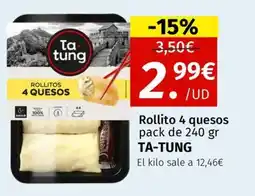 Maskom Supermercados TA-TUNG Rollito 4 quesos oferta
