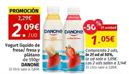 Maskom Supermercados DANONE Yogurt líquido de fresa/ fresa y plátano oferta