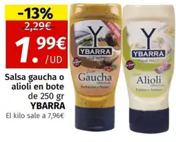 Maskom Supermercados YBARRA Salsa gaucha o Gaucha alioli en bote oferta