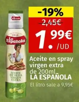 Maskom Supermercados LA ESPAÑOLA Aceite en spray virgen extra oferta