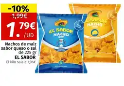Maskom Supermercados EL SABOR Nachos de maíz sabor queso o sal oferta