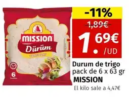 Maskom Supermercados MISSION Durum de trigo oferta