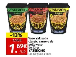 Maskom Supermercados YATEKOMO Vaso Yakisoba classic, carne o de pollo vaso oferta