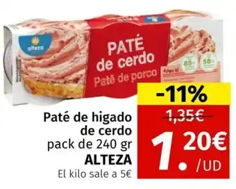 Maskom Supermercados ALTEZA Paté de higado de cerdo oferta