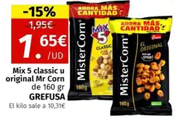 Maskom Supermercados GREFUSA Mix 5 classic u original Mr Corn oferta