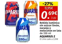 Maskom Supermercados AQUARIUS Z Bebida isotónica sin azúcar limón, naranja o melocotón oferta