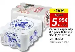 Maskom Supermercados VICTORIA Cerveza especial y 0,0 pack 12 oferta