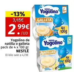 Maskom Supermercados NESTLÉ Yogolino de natilla o galleta oferta